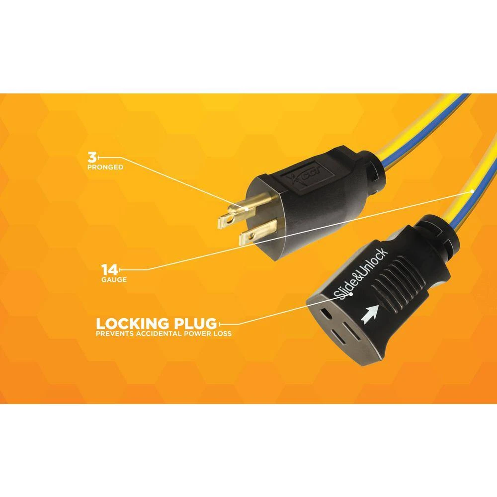 100 ft. 14/3 SJTW Push-Lock Multi-Color Outdoor Medium-Duty Extension Cord by Southwire 9 100 ft. 14/3 SJTW Push-Lock Multi-Color Outdoor Medium-Duty Extension Cord by Southwire - Image 9