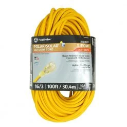 100 ft. 16/3 SJEOOW Yellow Polar/Solar Standard Extension Cord by Southwire