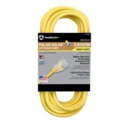 100 ft. 12/3 SJEOW Outdoor Heavy-Duty T-Prene Extension Cord with Power Light Plug by Southwire -Electro Gear Shop yellow southwire general purpose cords 1689sw0002 c3 1000