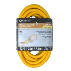 25 ft. 12/3 SEOOW Yellow Polar/Solar Standard Extension Cord by Southwire