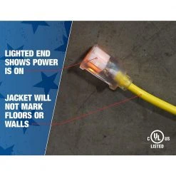 100 ft. 12/3 SJTW Hi-Visibility Outdoor Heavy-Duty Extension Cord with Power Light Plug by Southwire -Electro Gear Shop yellow southwire general purpose cords 2589sw0002 1f 1000