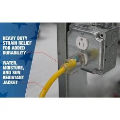 100 ft. 12/3 SJTW Hi-Visibility Outdoor Heavy-Duty Extension Cord with Power Light Plug by Southwire -Electro Gear Shop yellow southwire general purpose cords 2589sw0002 44 1000