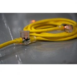 25 ft. 14/3 STW Multi-Outlet (3) Outdoor Medium-Duty Extension Cord with Power Light Plugs by Southwire -Electro Gear Shop yellow southwire general purpose cords 90018802 fa 1000